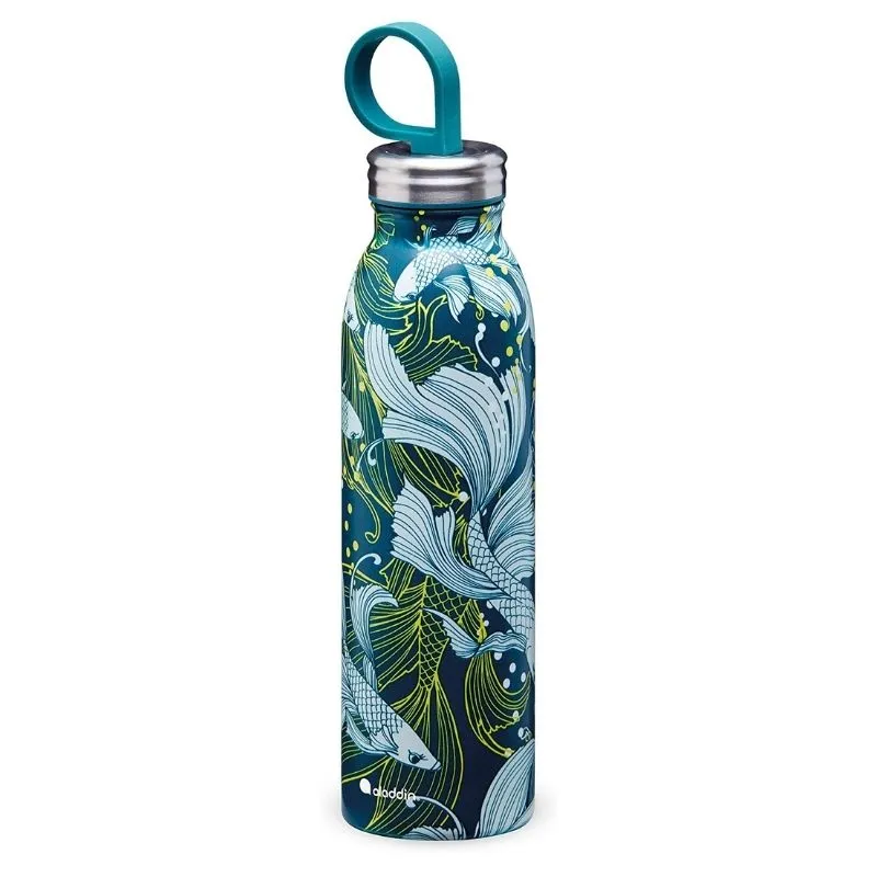 Aladdin Chilled Style Thermavac Stainless Steel Water Bottle 0.55L Goldfish Green