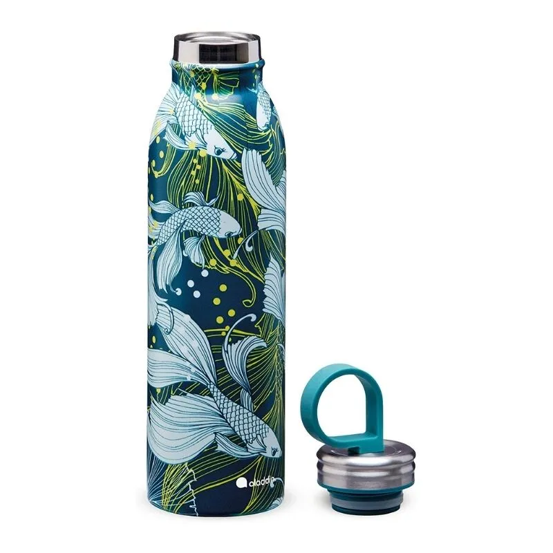 Aladdin Chilled Style Thermavac Stainless Steel Water Bottle 0.55L Goldfish Green