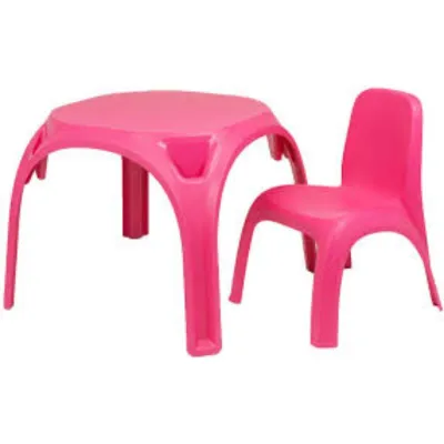 Kids Plastic Chair & Table Indoor/Outdoor Pink