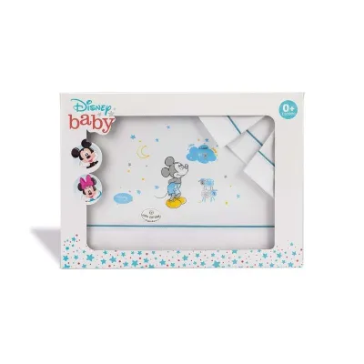 Inter baby 3pcs bed.crib cotton -  mickey W/BLUE