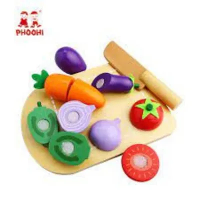 Phoohi children wooden cutting vegetable toy