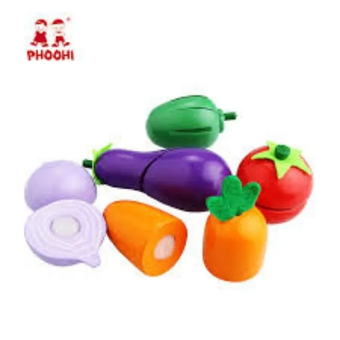 Phoohi children wooden cutting vegetable toy