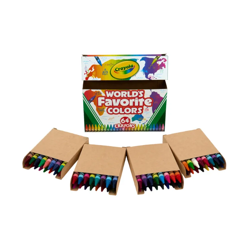 Crayola World's Favourite Colours Crayons, 64 Count