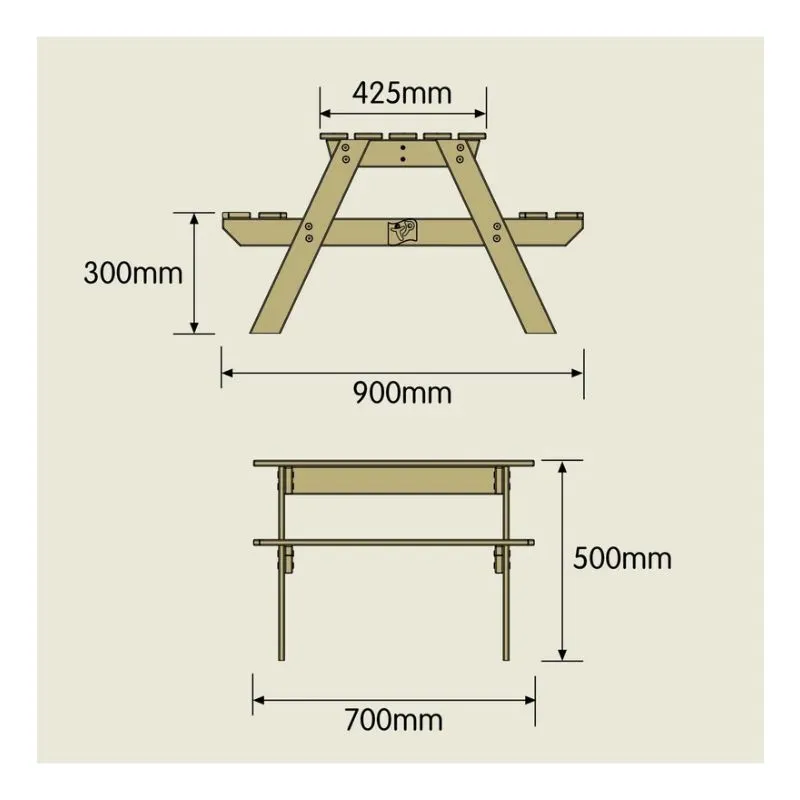 TP Wooden Children's picnic table