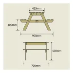 TP Wooden Children's picnic table