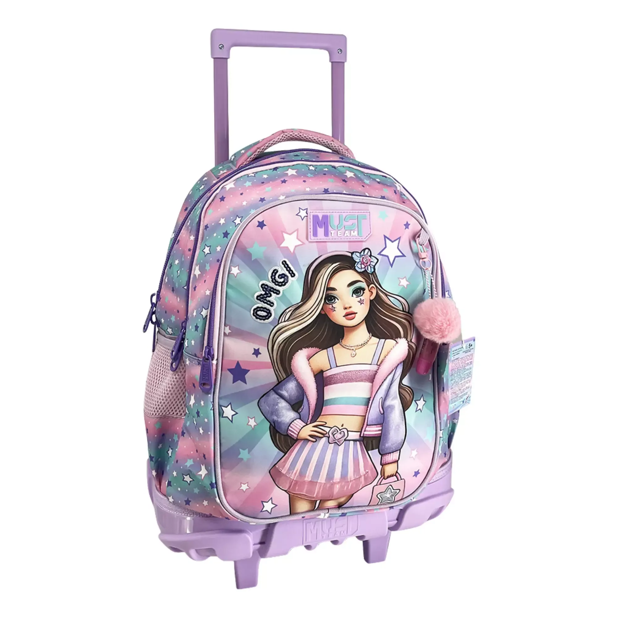 School Trolley Bag Elementary Must Team Fashion Girl 3 Compartments