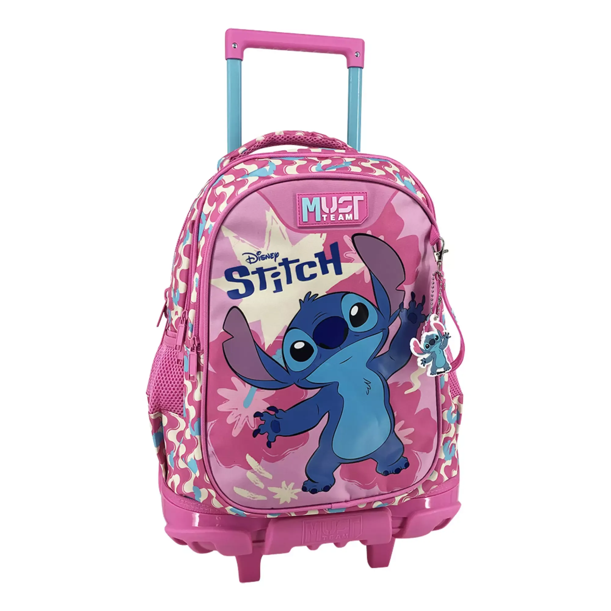 School Trolley Bag Elementary Disney Stitch Pink Must Team 3 Compartments