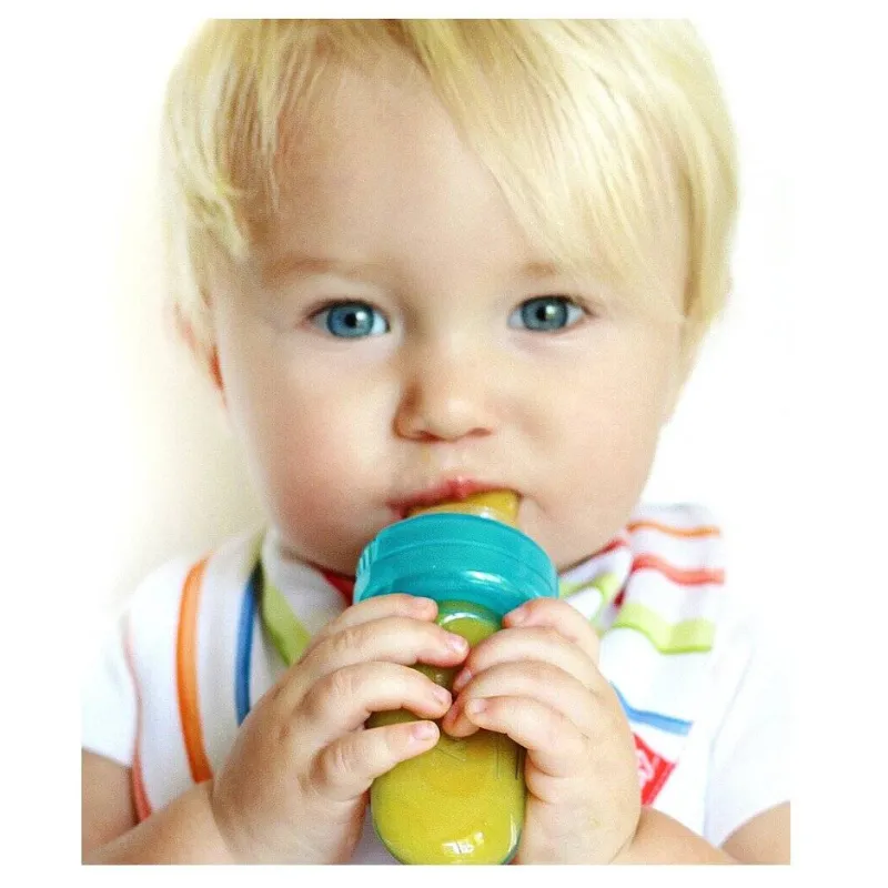 NUBY Easy Squeezy Silicon Feeder Blue