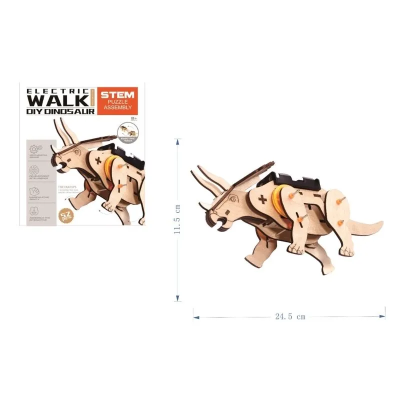 Infinity Toys - Electric walk DIY wooden triceraptors (52PCS)