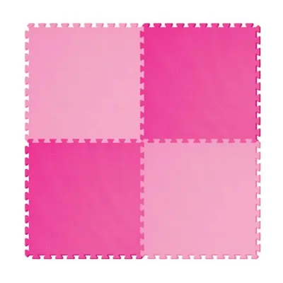 Plain Puzzle Floor Mats Pink 60*60 4 pcs