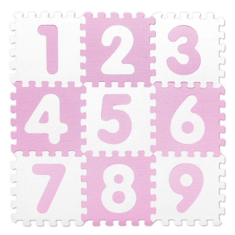 Sunta Antibacterial EVA Foam Puzzle Numbers Baby Play mat - Pink