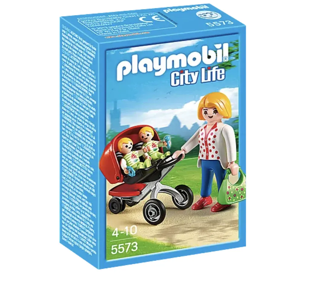 Playmobil City Life Mother with Twin Stroller