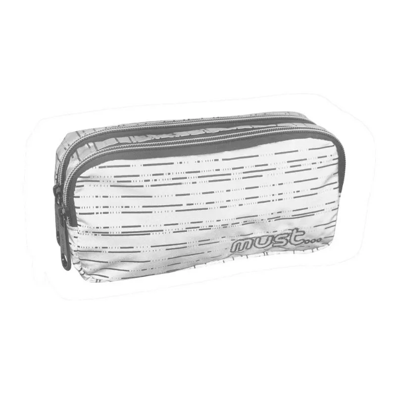 Reflective Pencil Case Must Reflect Lines with 2 zippers