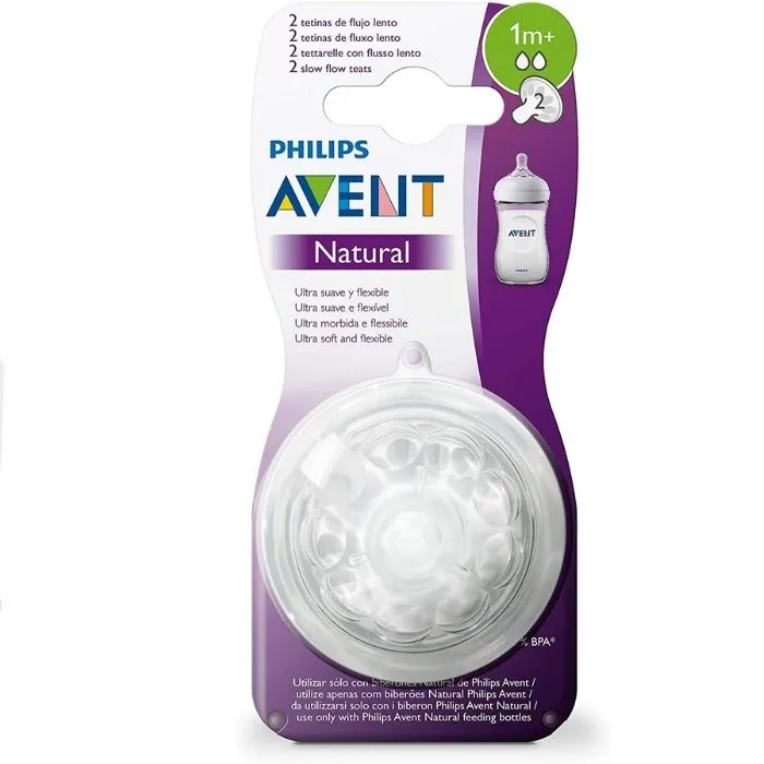 Avent Natural Feeding Teats 1 Months - 2 pcs