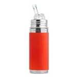 Pura Kiki® 9oz Insulated Bottle (Straw / Orange Sleeve)