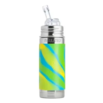 Pura Kiki® 9oz Insulated Bottle (Straw /AquaSwirl  Sleeve)