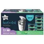 Tommee Tippee Twist and Click Advanced Nappy Bin Refill Cassettes Pack of 6
