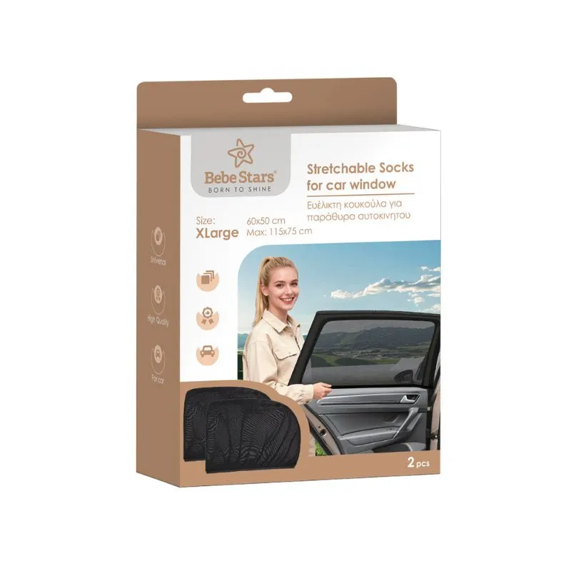 Bebe Stars Stretchable Socks For Car Window XL Size