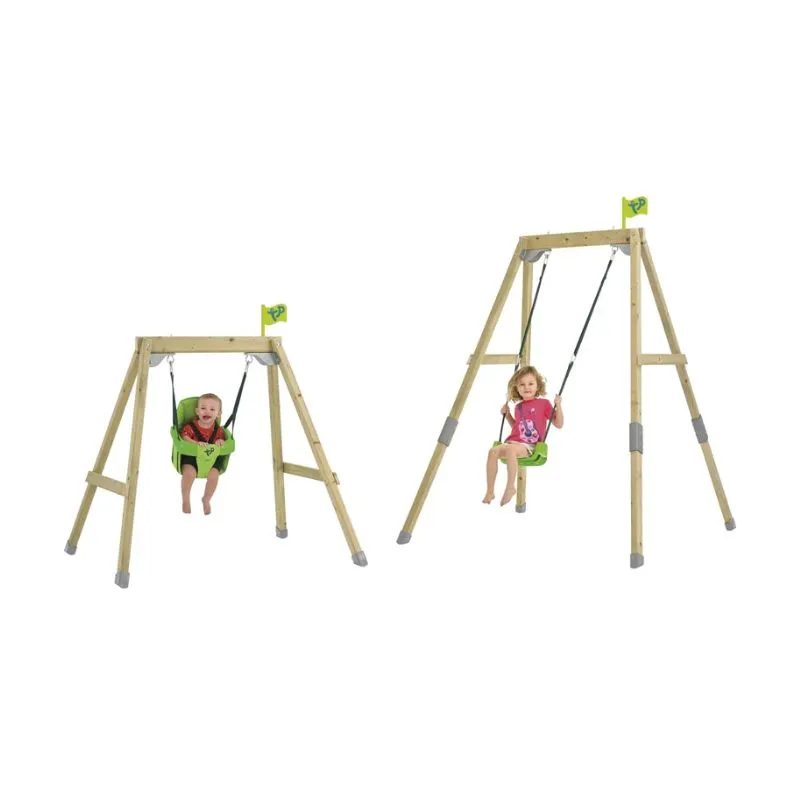 TP Forest Acorn convertible swing set - baby chair - anchoring kit - FSC wood h200 cm