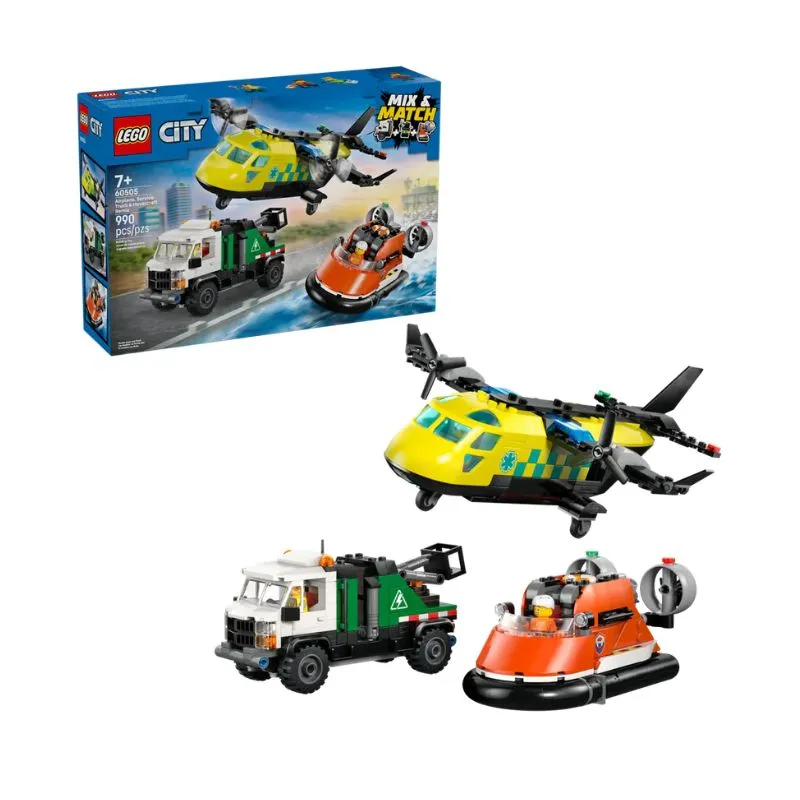 Lego Airplane, Service Truck & Hovercraft Remix
