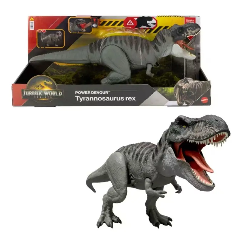 Jurassic World Rebirth Power Devour Tyrannosaurus Rex Dinosaur Figure, Constant Chomp Lights & Sound