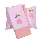 Das Home Smile Embroidery Baby Crib Sheet Set Cotton 120x160 Pink