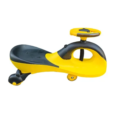 Twist Car Magic Plasma Kids Swing Car with Light and Music, Yeelow & Black