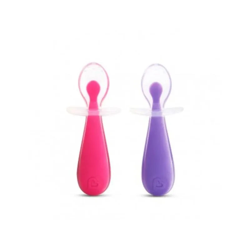 Gentle Scoop Silicone Training Spoons 2 Pack Pink