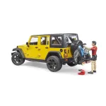 Bruder Jeep Wrangler Rubicon Unlimited with mountain bike and cyclist