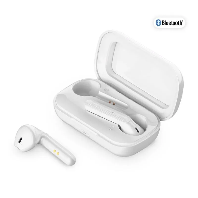 Bluetooth True Wireless Earbuds with Charging Case - White