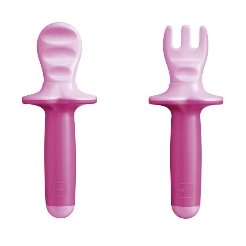 Spoon & Fork Trainer - Baby's Cutlery - Pink