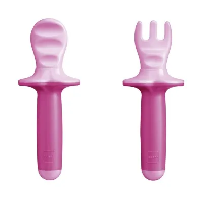 Spoon & Fork Trainer - Baby's Cutlery - Pink