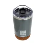 Eco Life - Light Gray (cork bottom) coffee thermos 370ml |