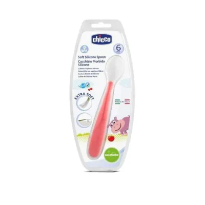 Chicco Silicone Spoon Soft RED 6M+