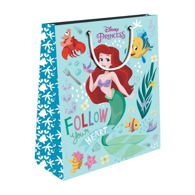 Paper Gift Bag 26x12x32 cm Princess with Glitter 2Designs