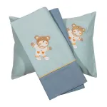 Baby sheet set 120×160 Das Home Smile Embroidery – Blue