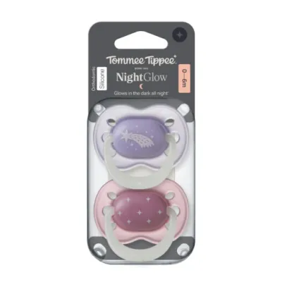 Tommee Tippee Night Time Soother 0-6m 2pk