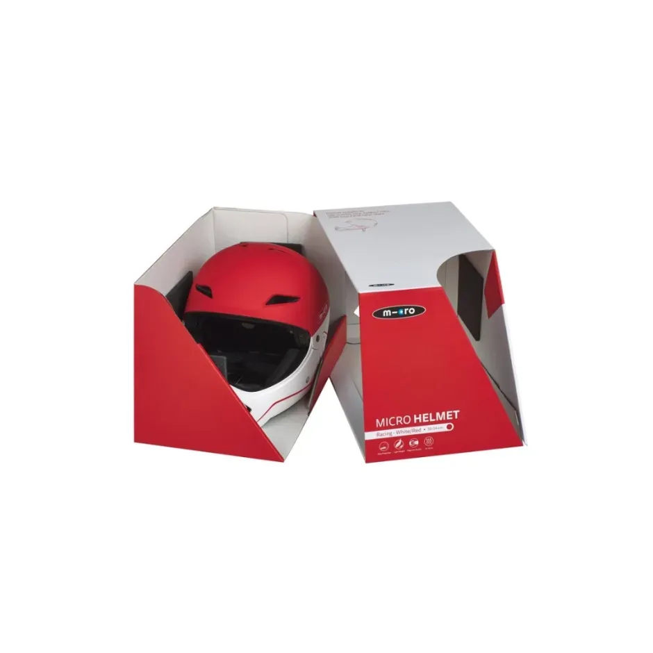 Micro Racing Helmet White/Red
