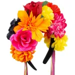 Flower Headband With Multicolor Ribbons