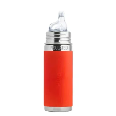 Pura Kiki INSULATED Stainless Steel 9oz Bottle (SIPPY / Orange sleeves)