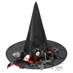 Witch Hat With Bats, Roses & Living Dead Doll Heads