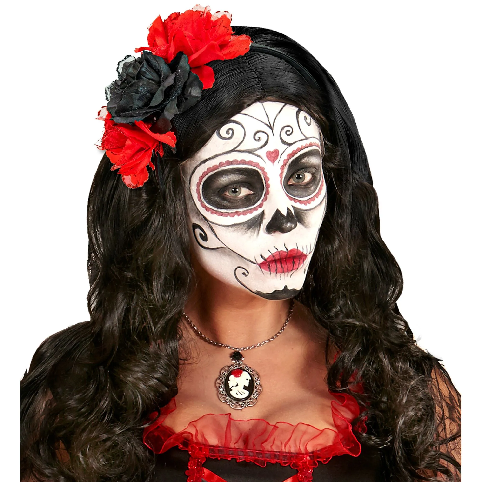 3 Red-Black Roses Headband