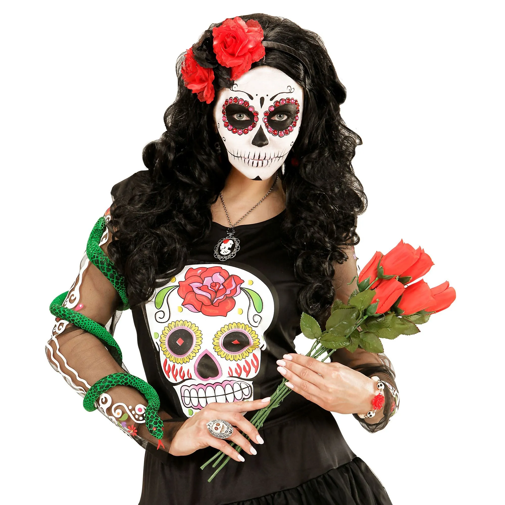 3 Red-Black Roses Headband