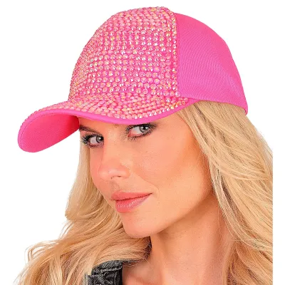 Hat Cap Strass Neon Pink