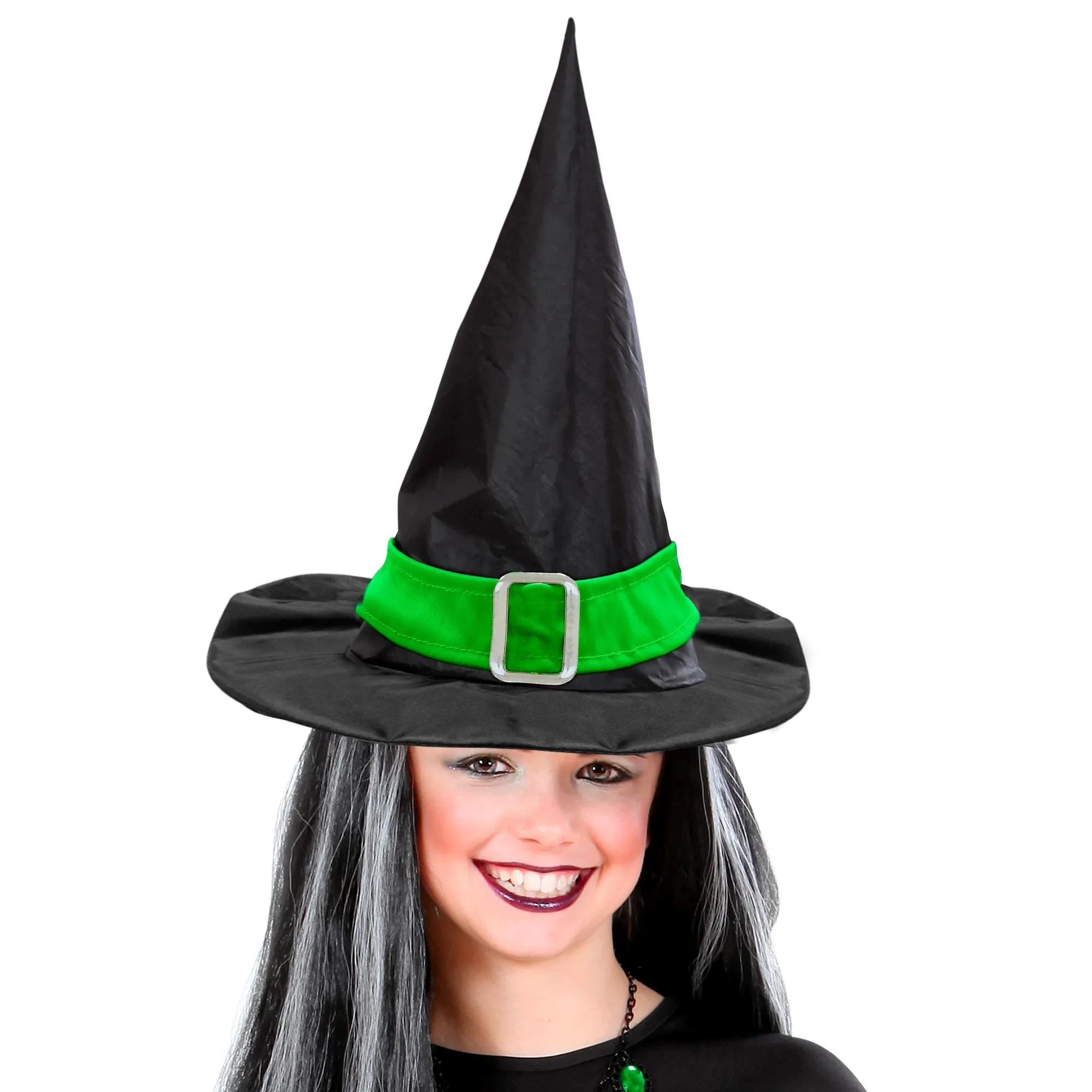 Witch Hat With Green Band And Buckle
