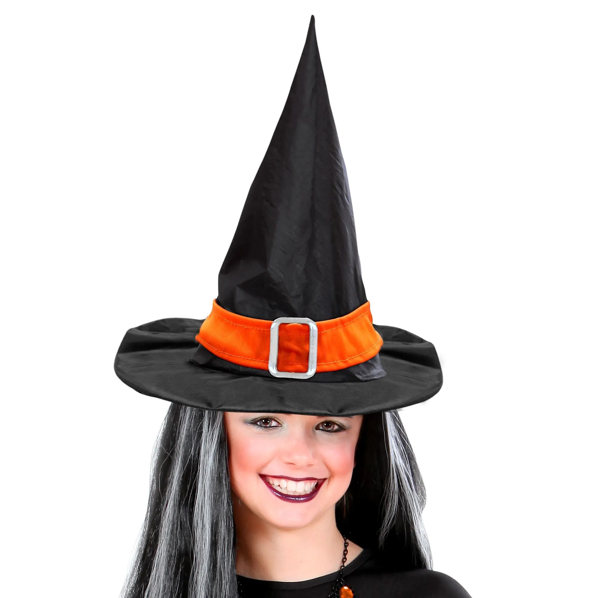 Witch Hat With Orange Band And Buckle