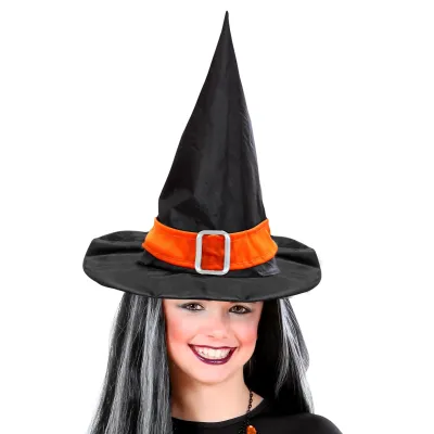 Witch Hat With Orange Band And Buckle