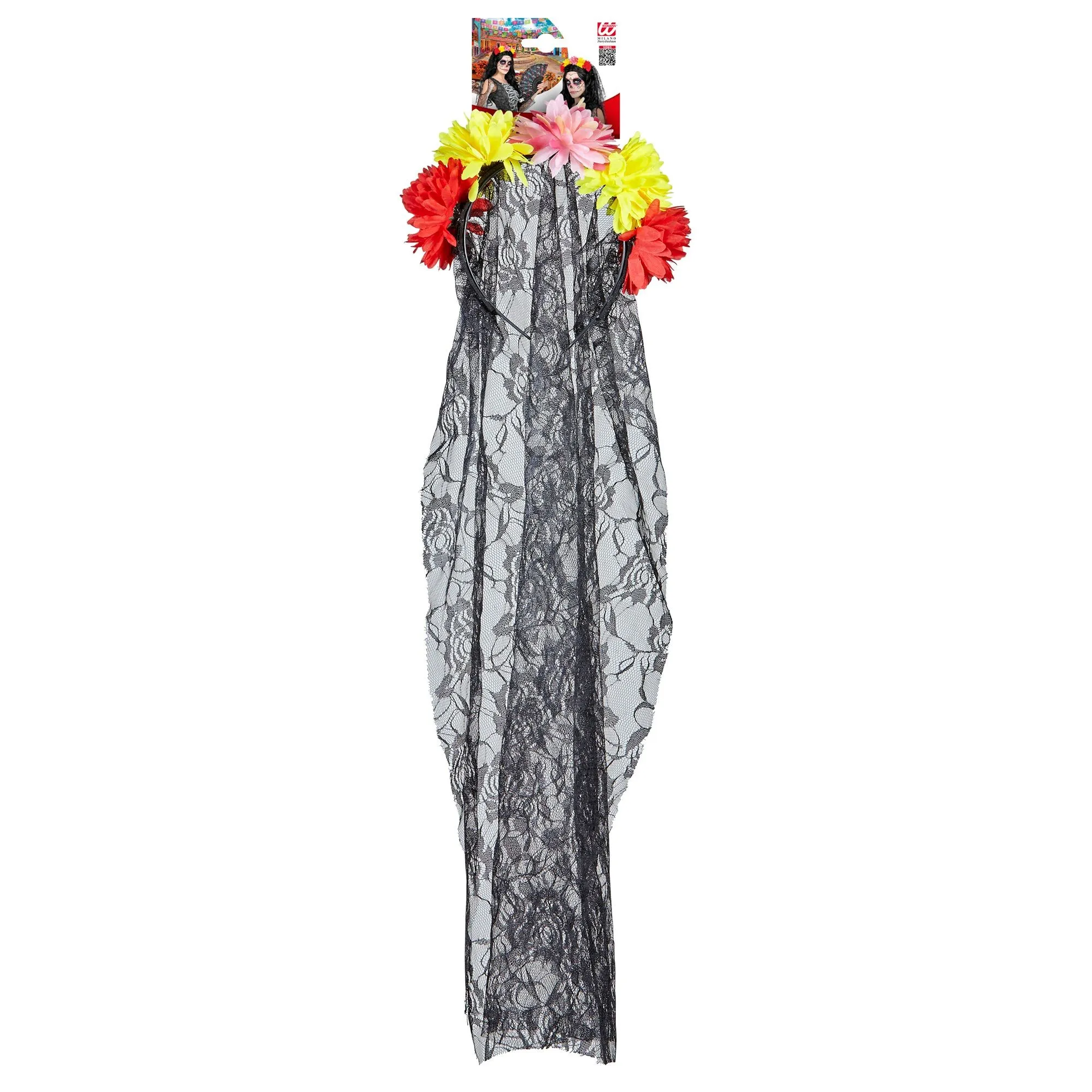 Dia De Los Muertos Veil With Flowers