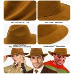 Hat Fedora Vintage Suede Brown