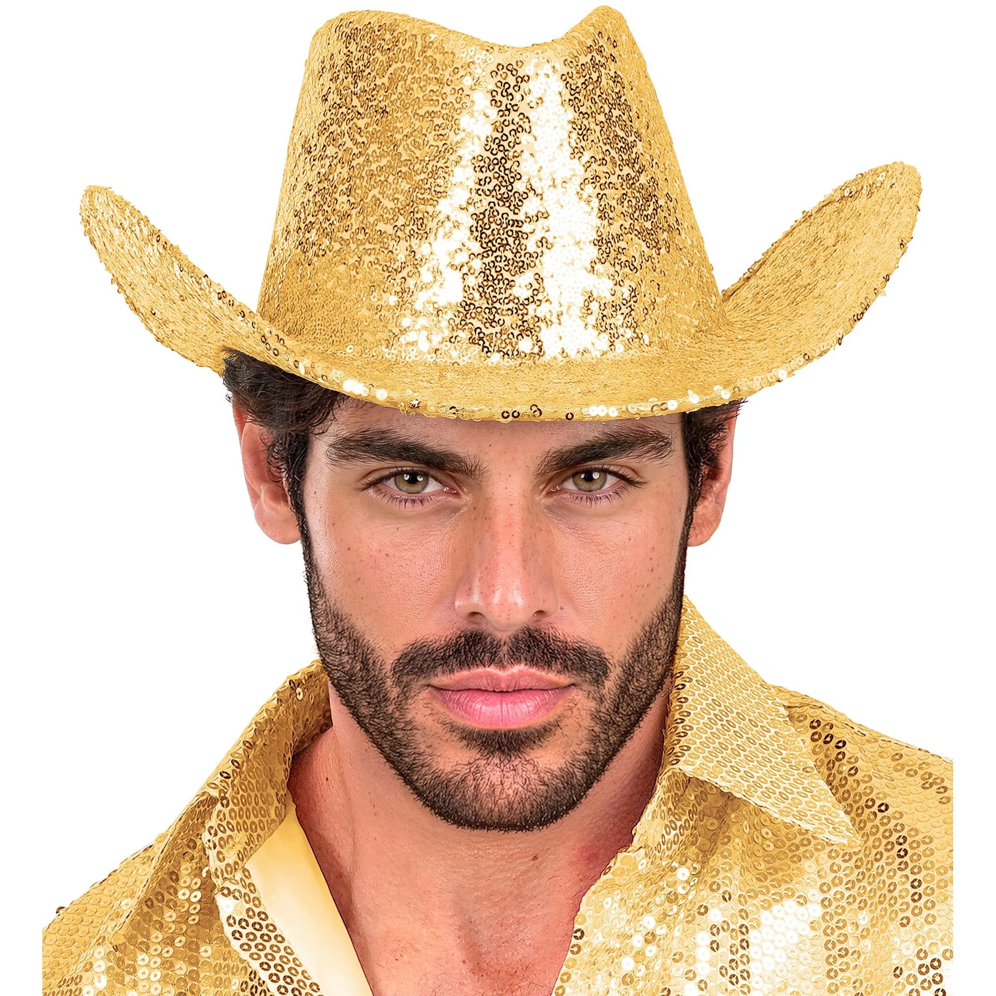 Hat Cowboy Sequin Gold